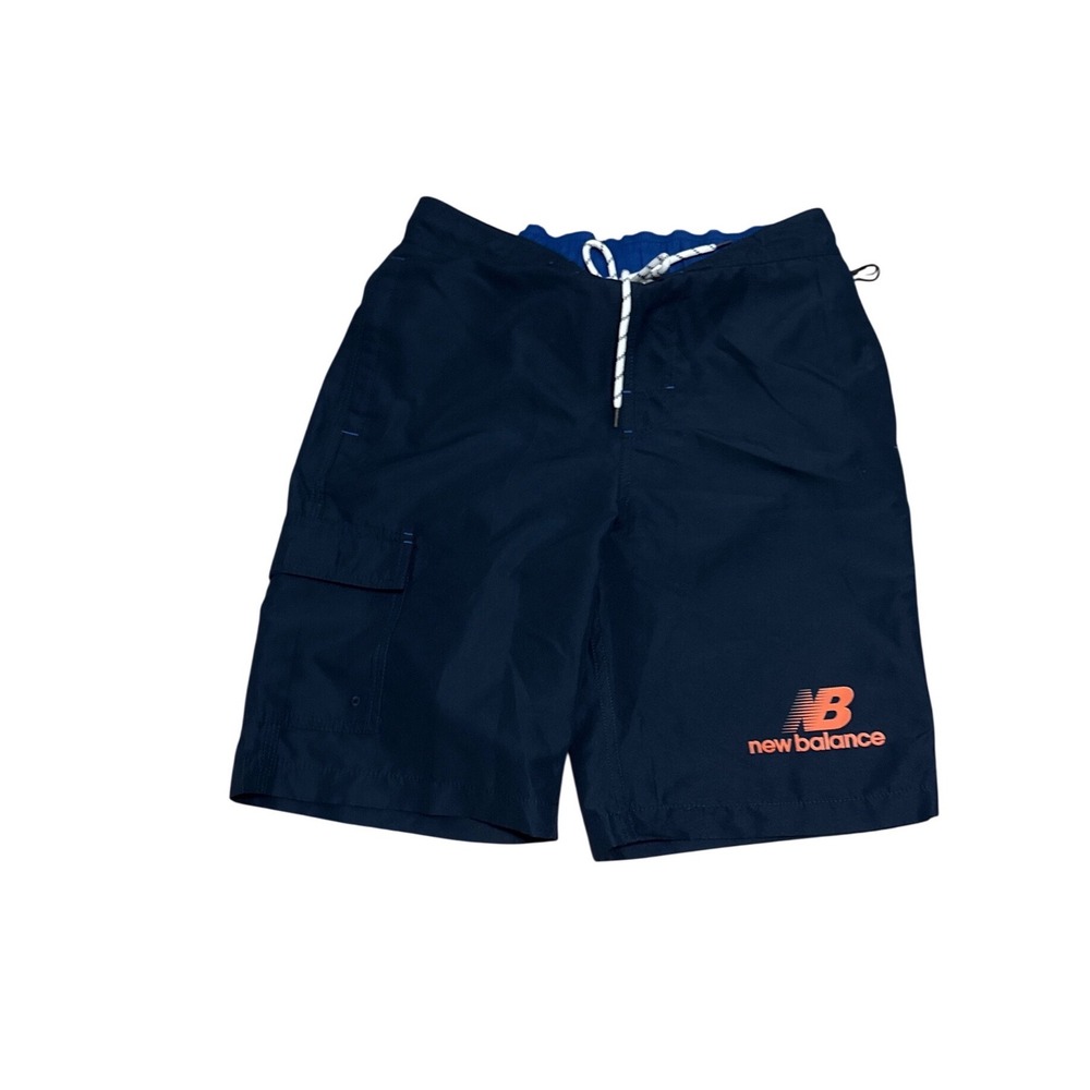 Goodfellow & Co Mens Navy‎ Blue Board Shorts New Balance Logo Size S 9in Inseam